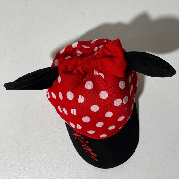 Disney Parks Disneyland Minnie Mouse Polka Dot Ears Bow Adjustable Hat Youth H2 - Picture 7 of 13